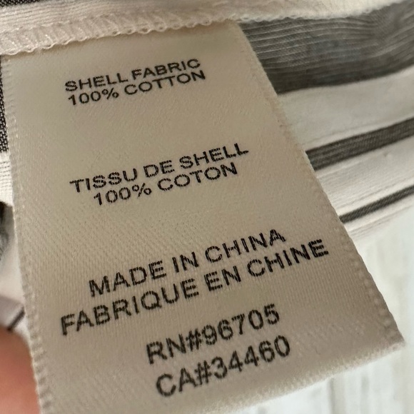 Rebecca Taylor Womens Cotton Square Neck Peplum Top Size 12 Stripe pattern - Picture 7 of 8